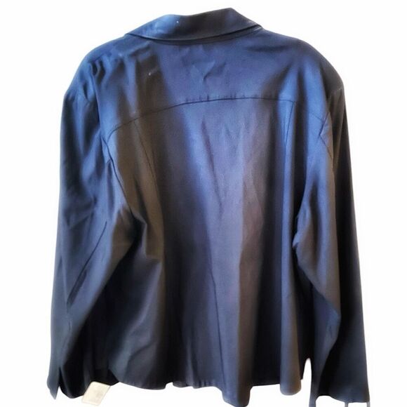 Lane Bryant Plus Size Black Cotton Zipper Closure Casual Jacket Size 3X Utility - Picture 3 of 5